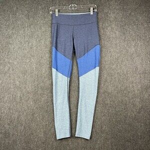 Outdoor Voices Small Warmup Leggings 7/8 Leggings Color Block Compression Blue